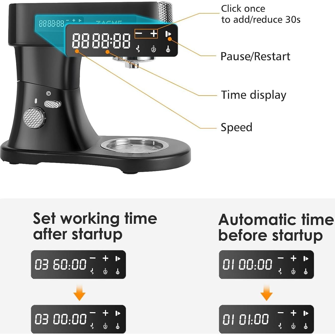 Mezclador de Pie ZACME 800W 7.4QT Acero Inoxidable Negro