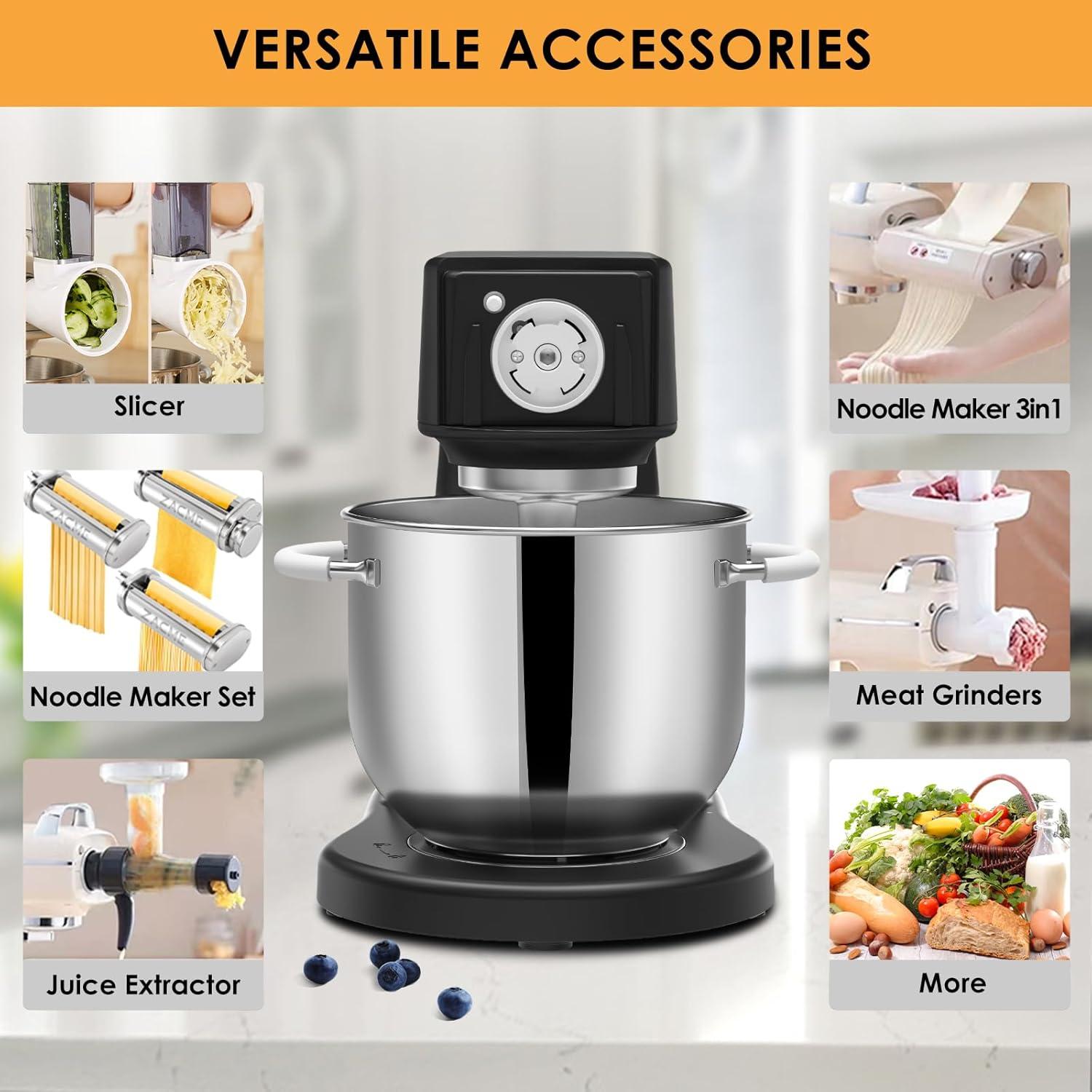 Mezclador de Pie ZACME 800W 7.4QT Acero Inoxidable Negro