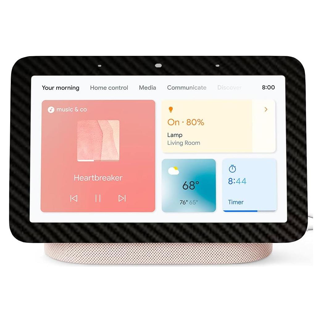 Funda para Google Nest Hub 7" Gen 2 BocaDecals - Fibra de Carbono Negra