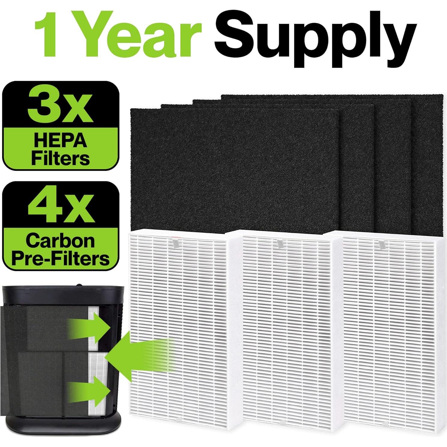 Juego de Filtros HEPA Durabasics 3 para Purificador Honeywell HPA300