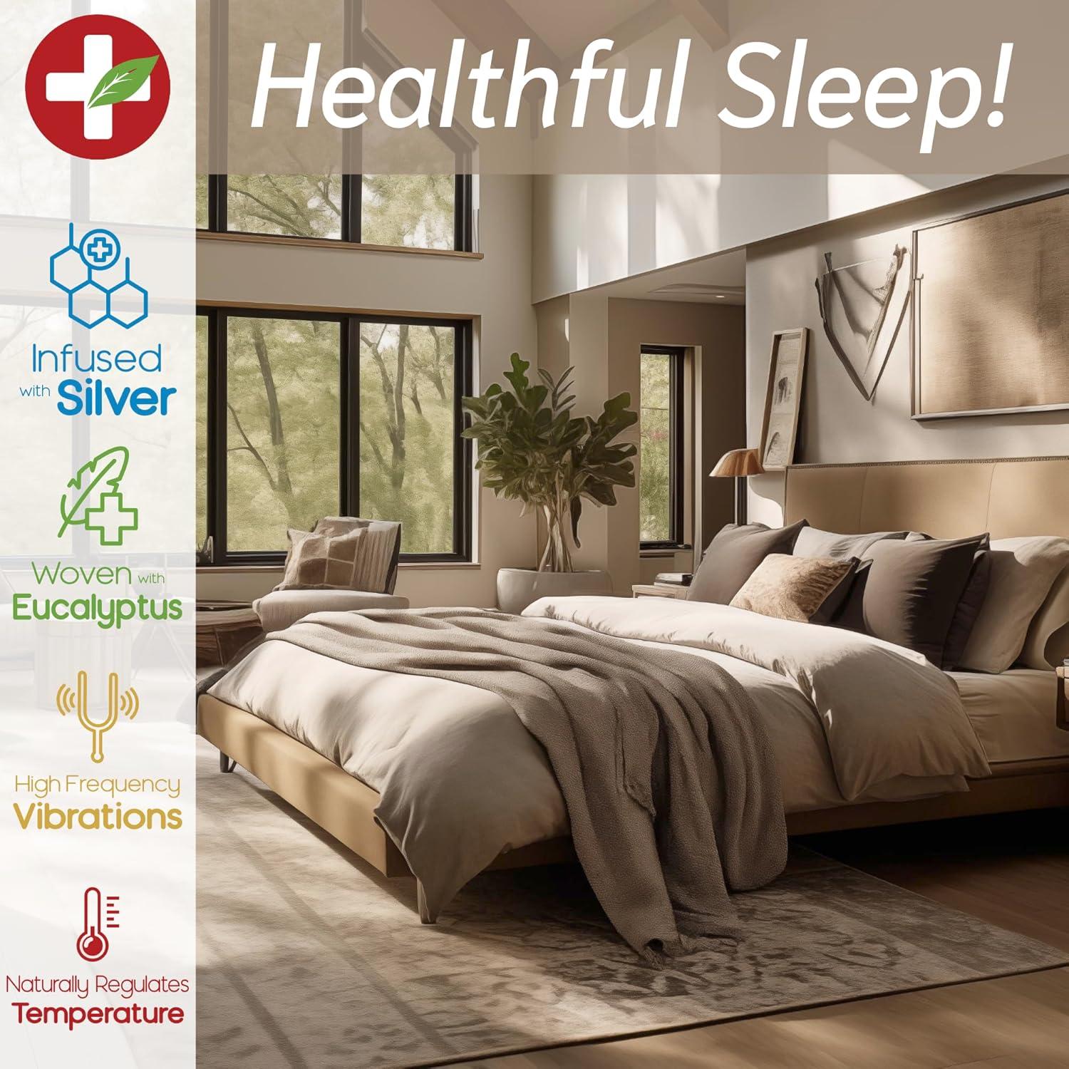 Juego de Sábanas King Lino Belga HARMONIC SILVER Eucalipto