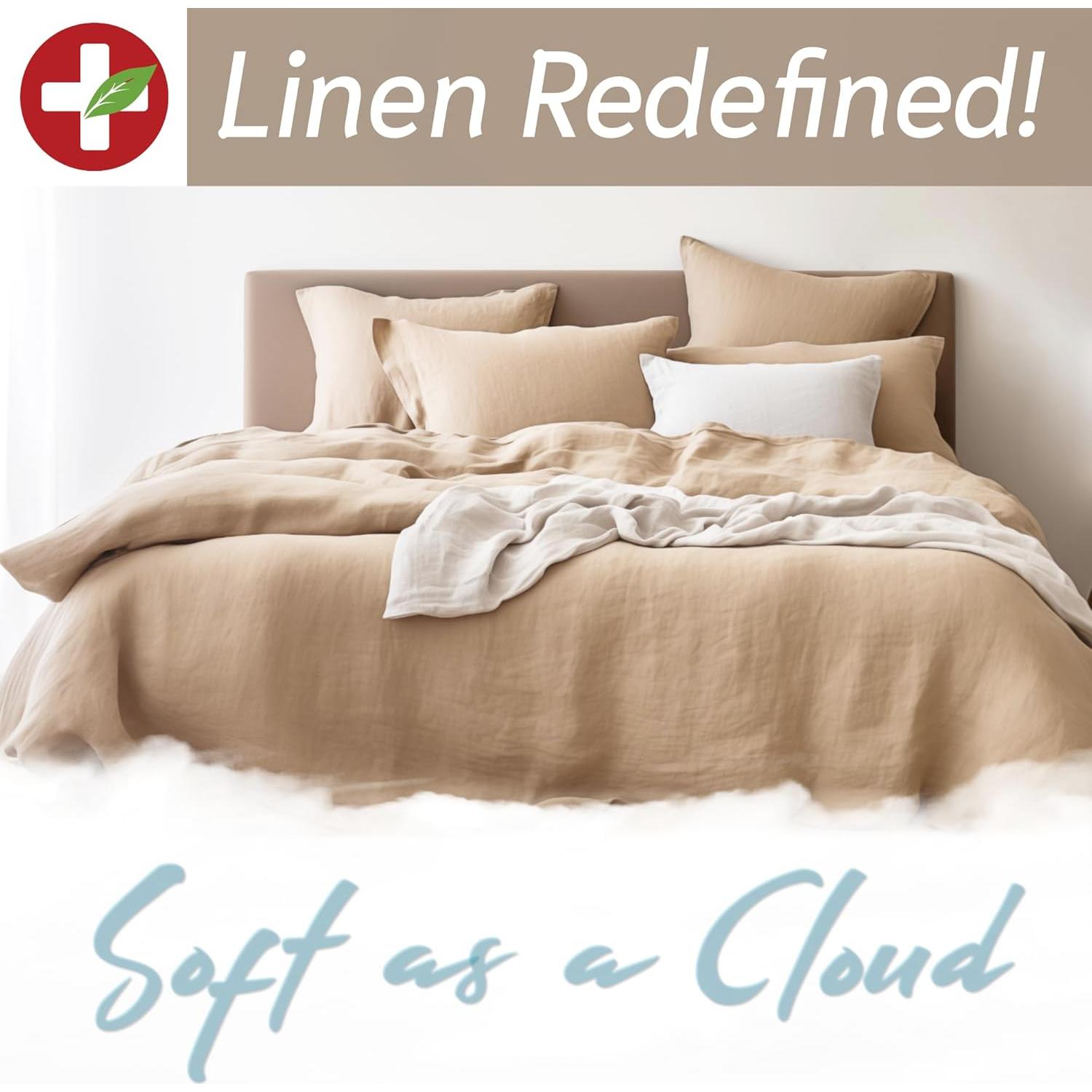 Juego de Sábanas King Lino Belga HARMONIC SILVER Eucalipto