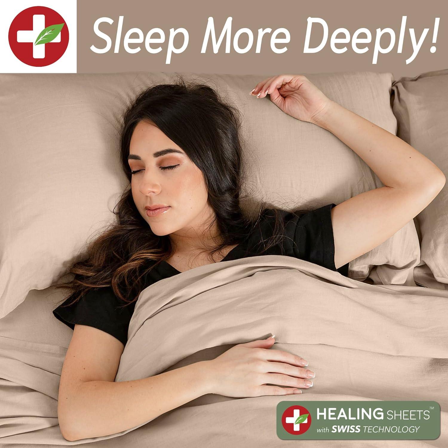 Juego de Sábanas King Lino Belga HARMONIC SILVER Eucalipto