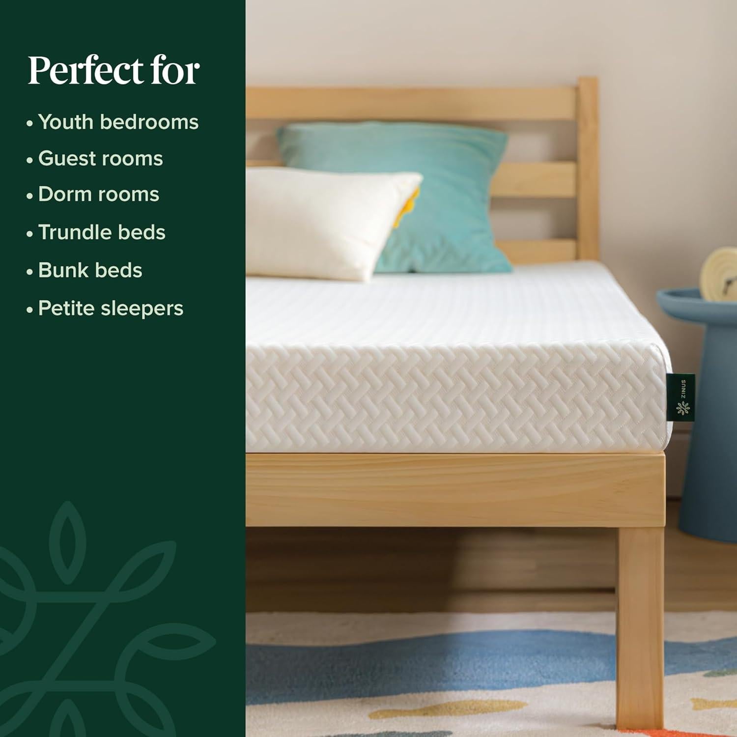 Colchón ZINUS Espuma Viscoelástica 12.7 cm Individual Enfriamiento