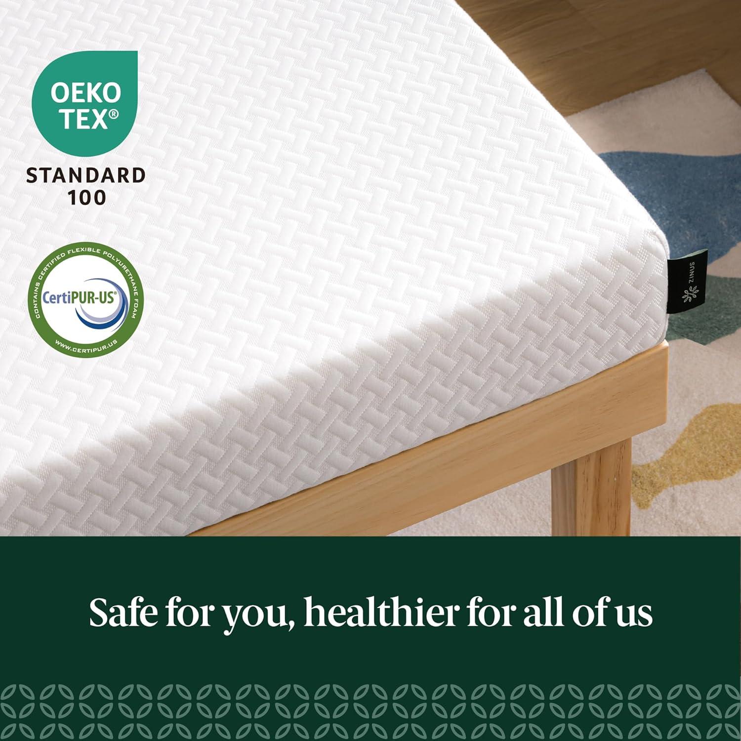 Colchón ZINUS Espuma Viscoelástica 12.7 cm Individual Enfriamiento