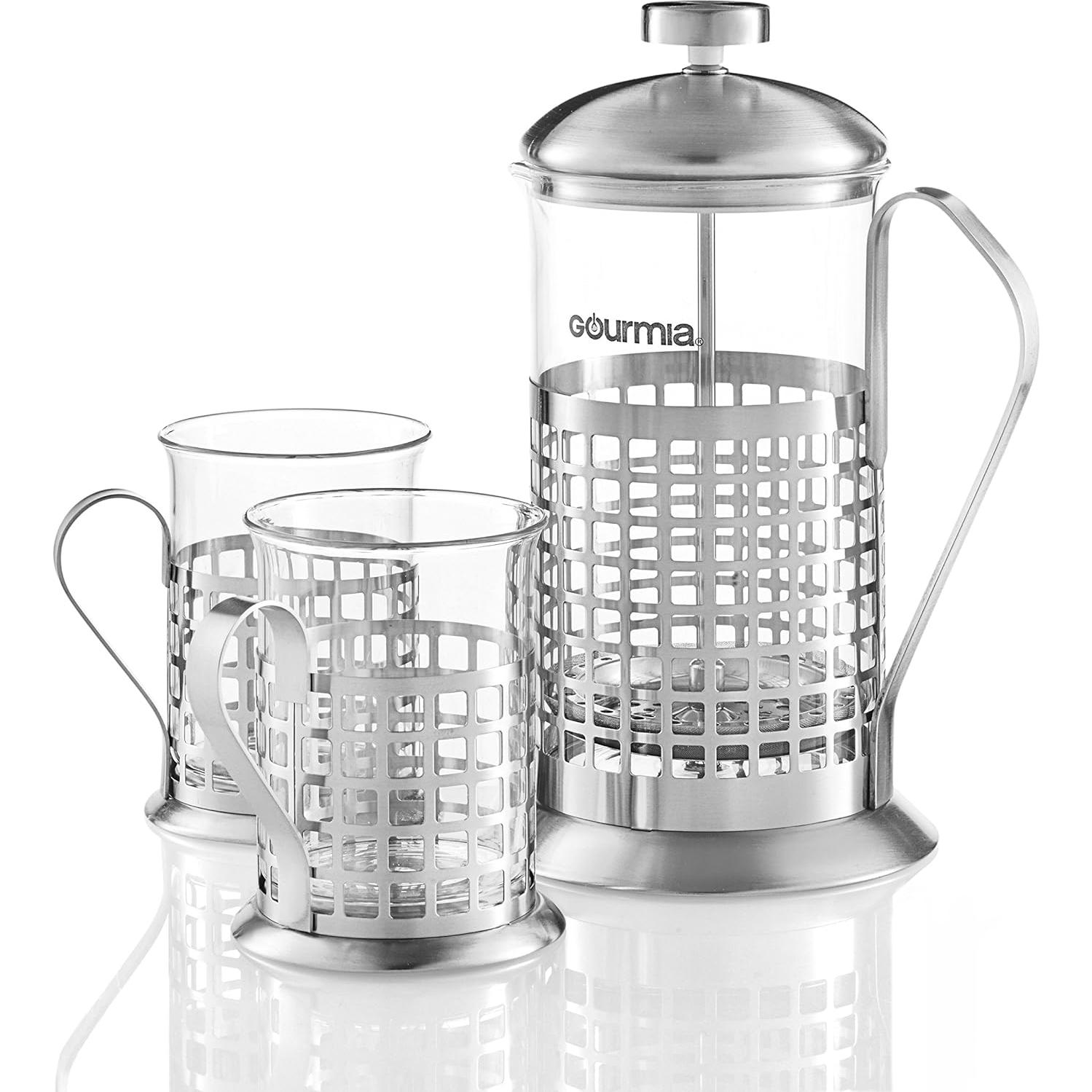 Cafetera Prensa Francesa Gourmia GCM9830 600 ml con 2 Tazas