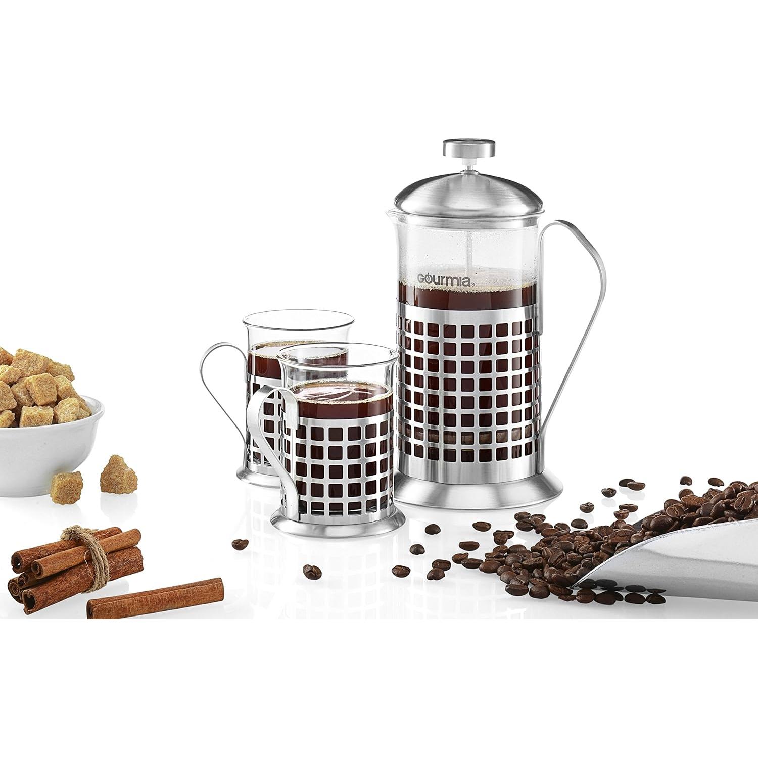 Cafetera Prensa Francesa Gourmia GCM9830 600 ml con 2 Tazas