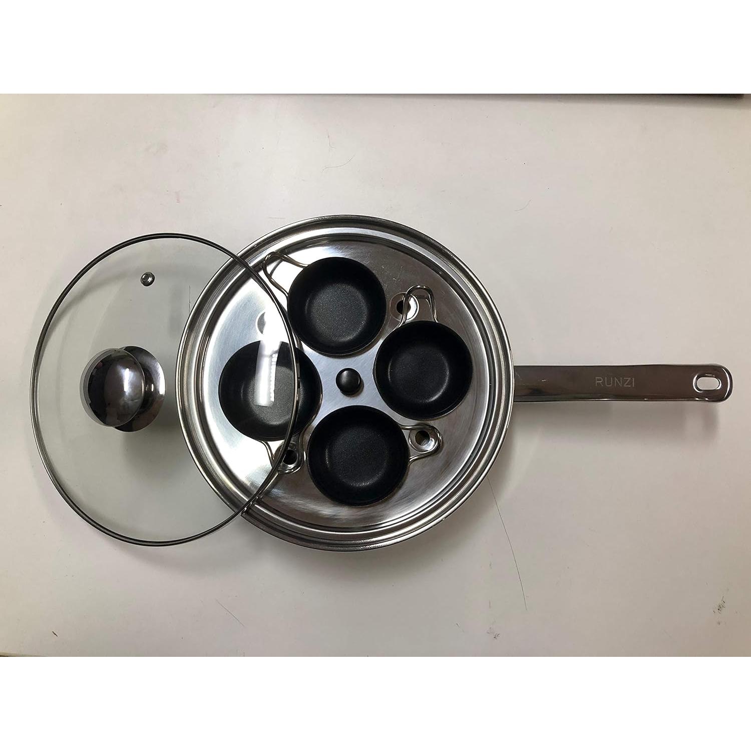 Sartén Escalfadora RUNZI con 4 Tazas Antiadherentes 75ml