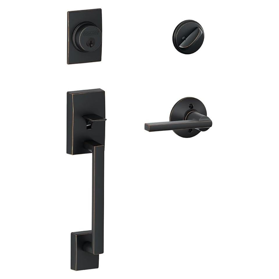 Manija de Cilindro Único SCHLAGE Century y Palanca Latitude Bronce