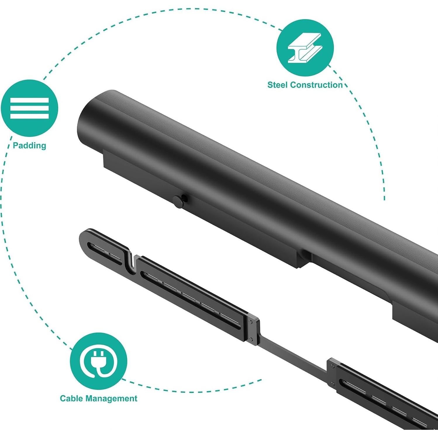 Soporte de Pared WALI para Barra de Sonido Sonos Arc - Negro