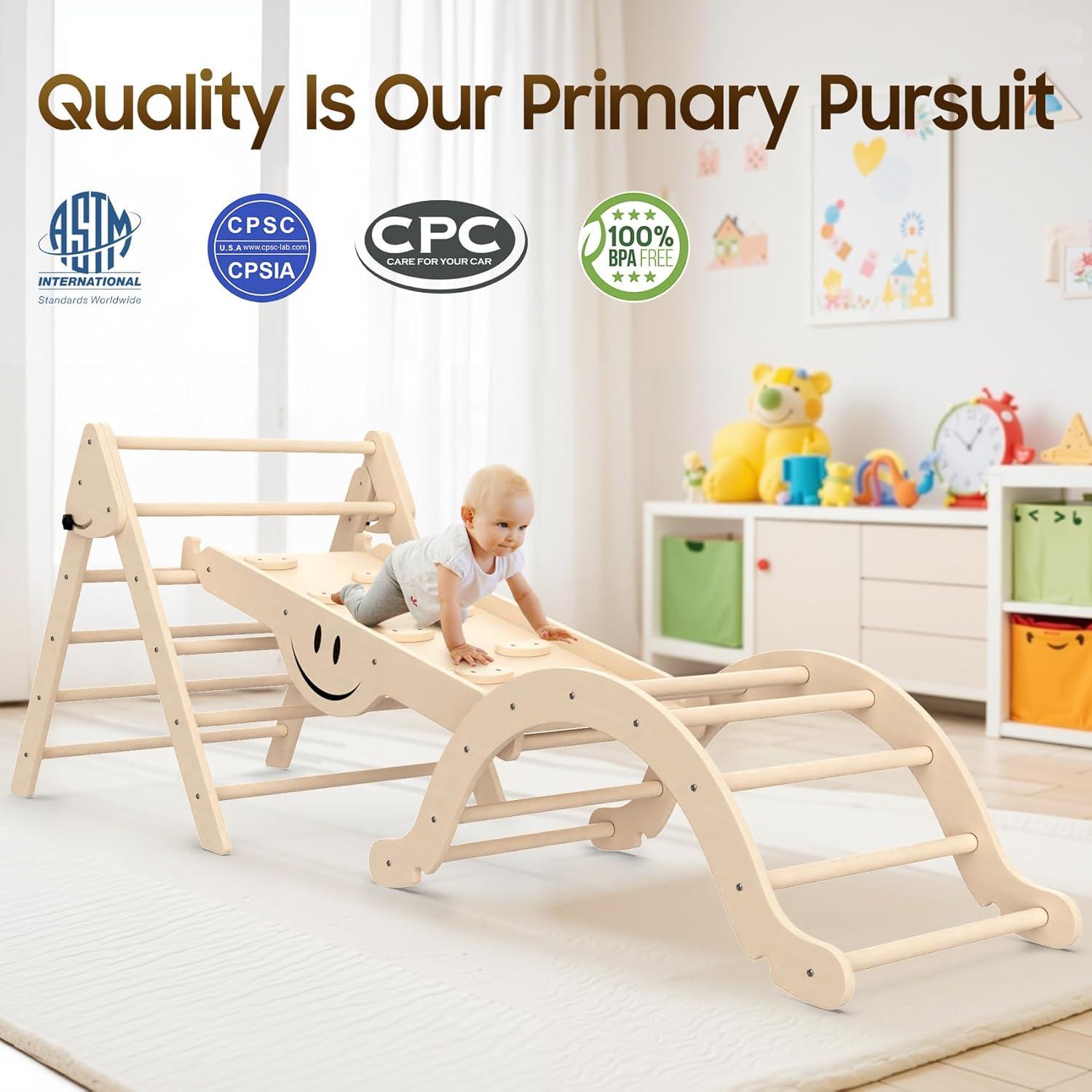 Conjunto Triángulo Pikler BIERUM 8 en 1 Madera Natural