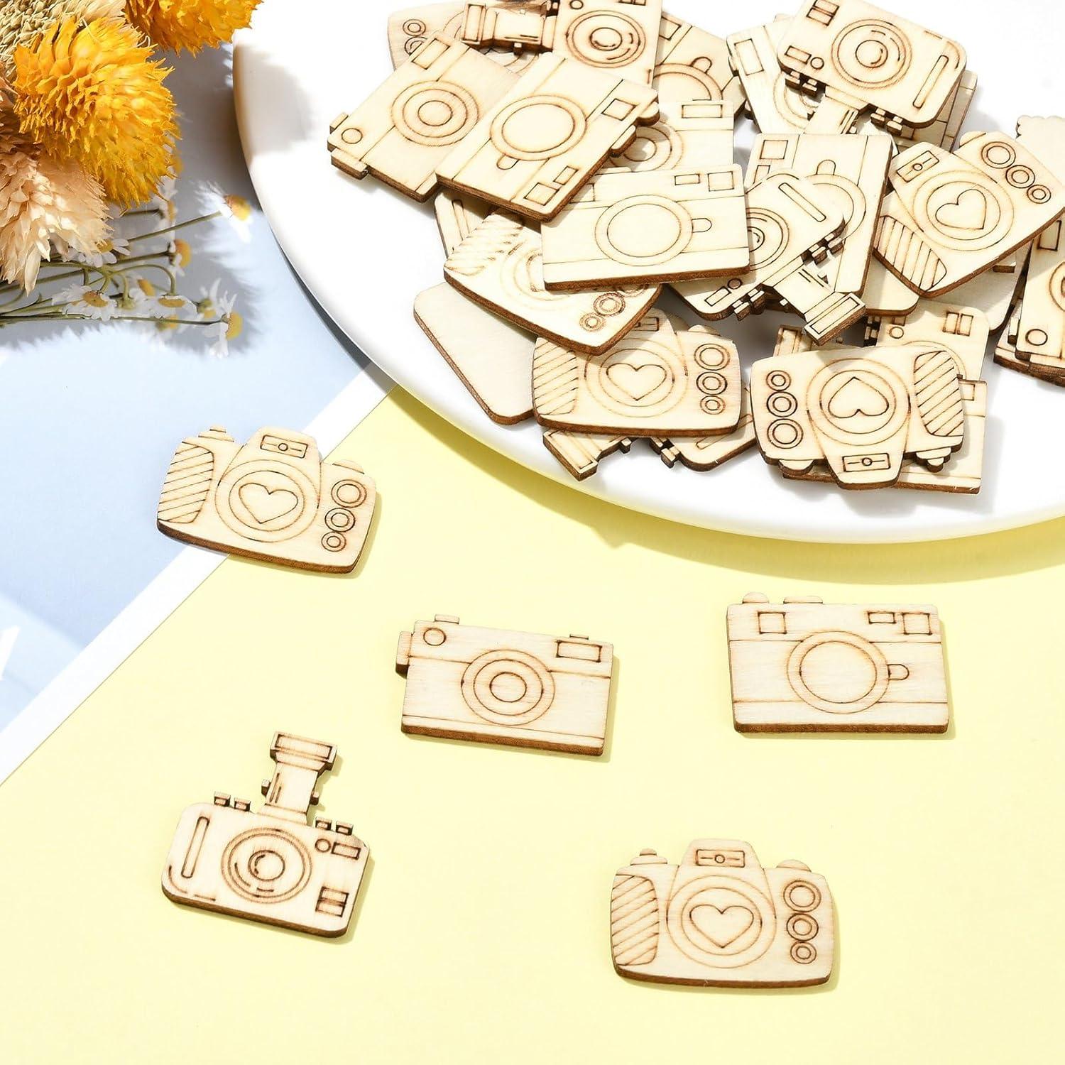 Recortes de Madera en Forma de Cámara UR URLIFEHALL 100 Pcs