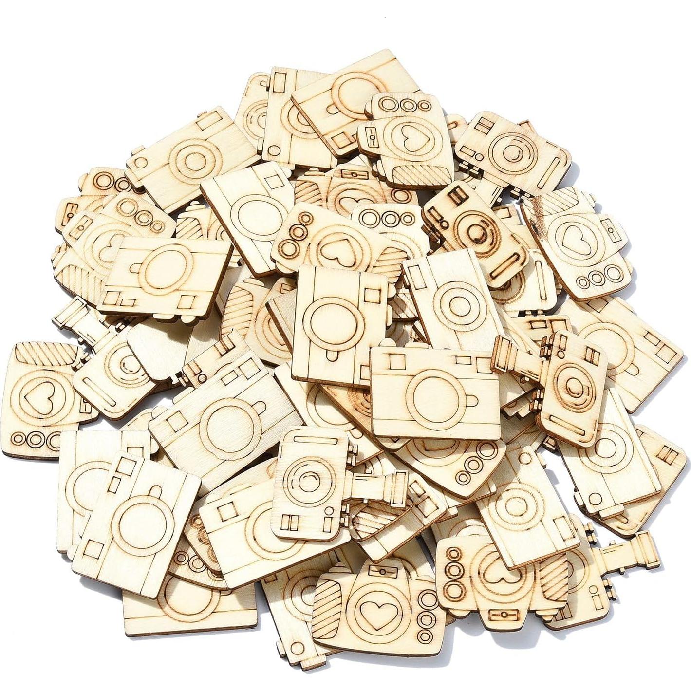 Recortes de Madera en Forma de Cámara UR URLIFEHALL 100 Pcs