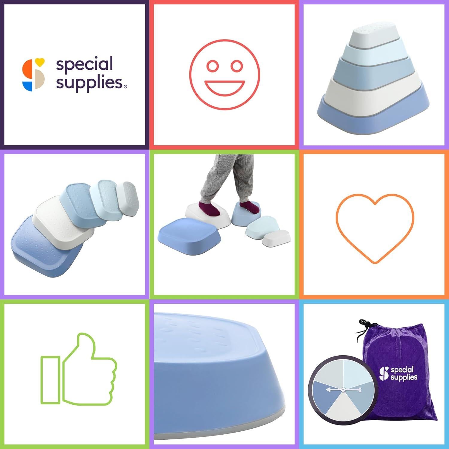 Juego de 5 Piedras de Equilibrio Suministros Especiales - Antideslizantes