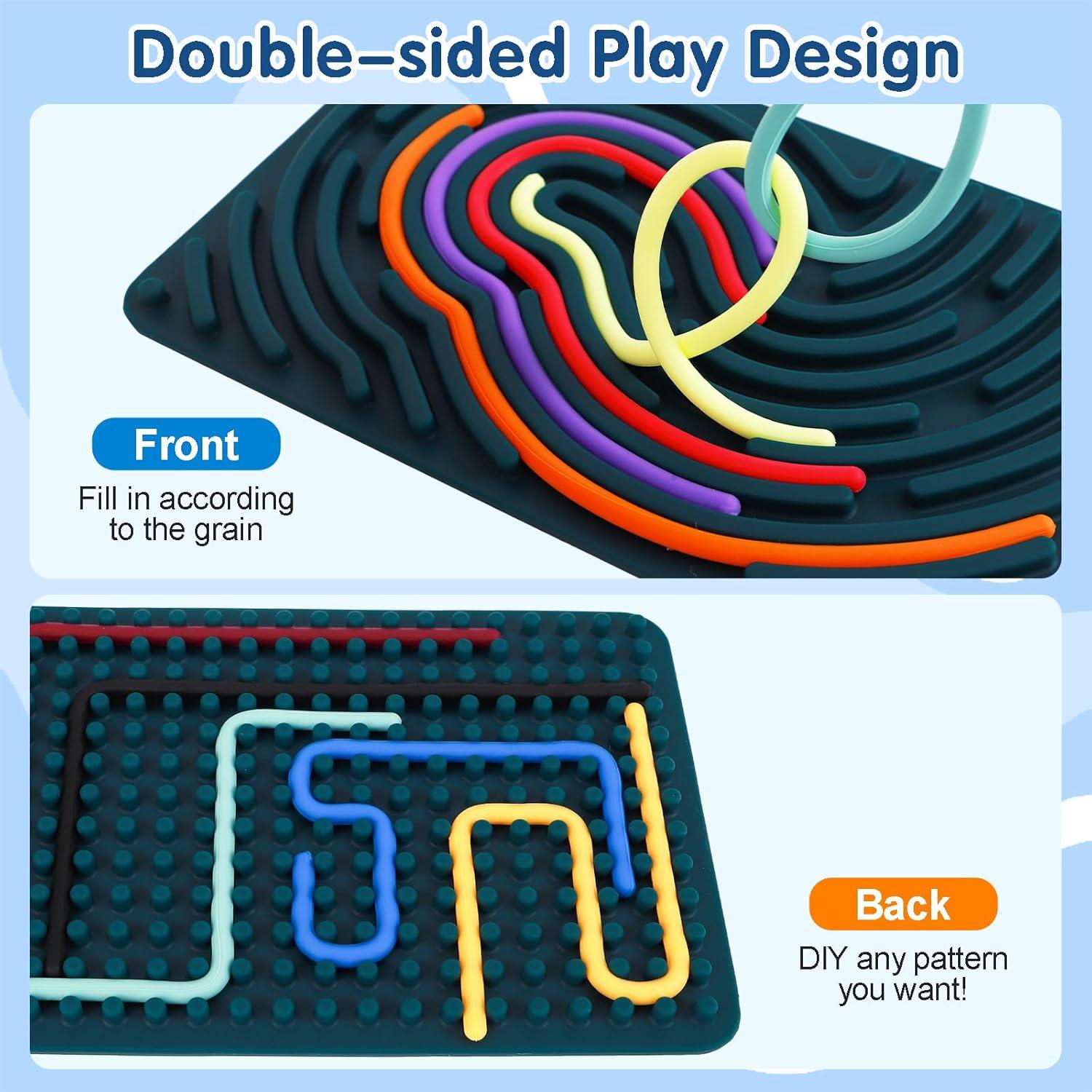 Tablero de Actividad Sensorial FIIOEOY 2PCS Verde y Azul