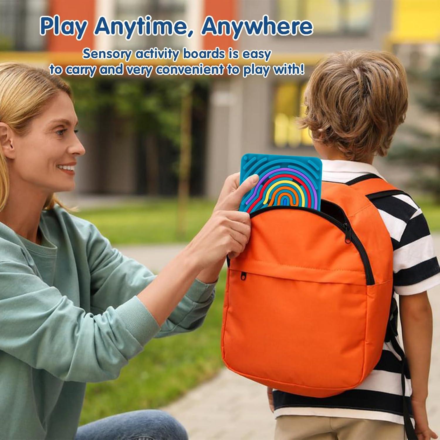 Tablero de Actividad Sensorial FIIOEOY 2PCS Verde y Azul