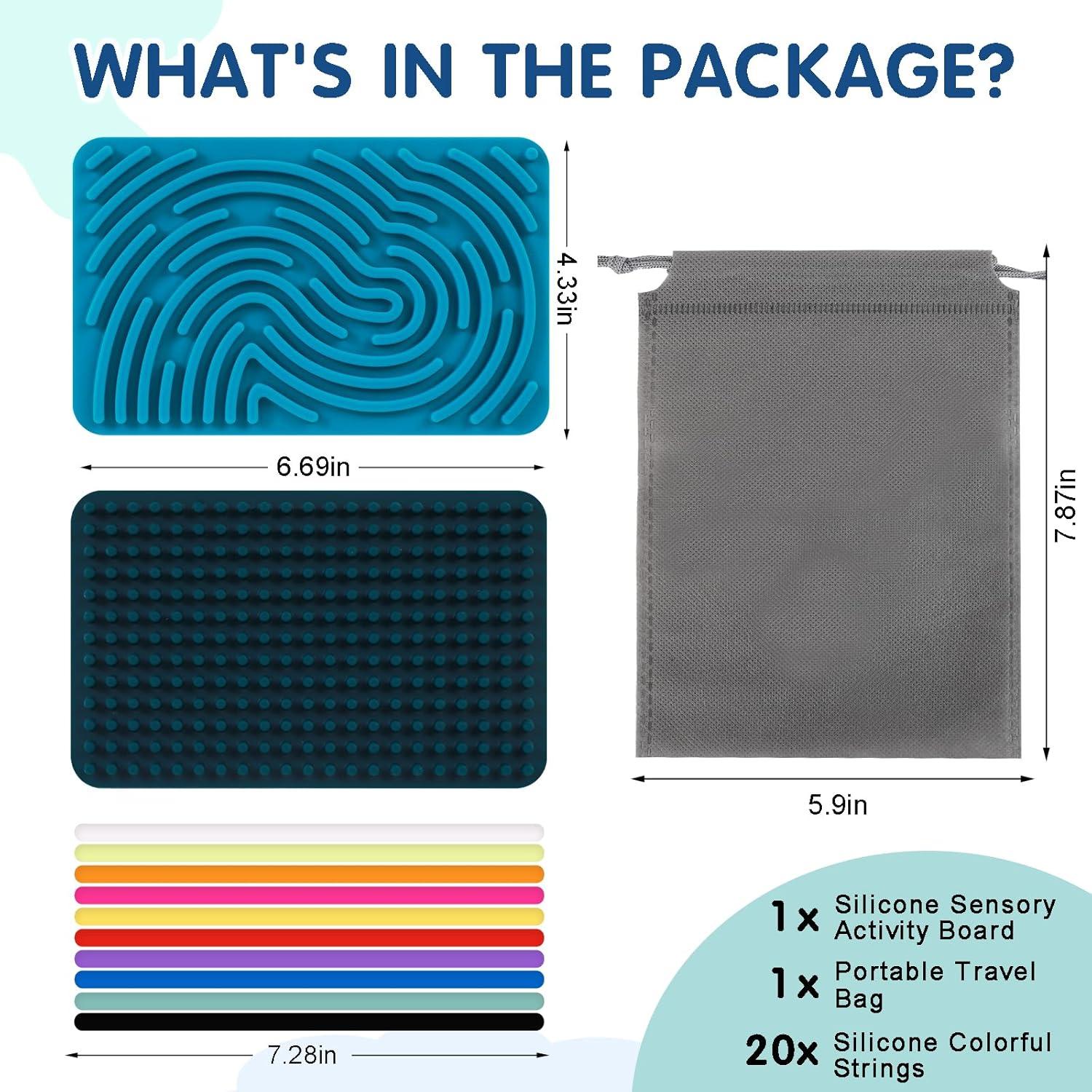 Tablero de Actividad Sensorial FIIOEOY 2PCS Verde y Azul