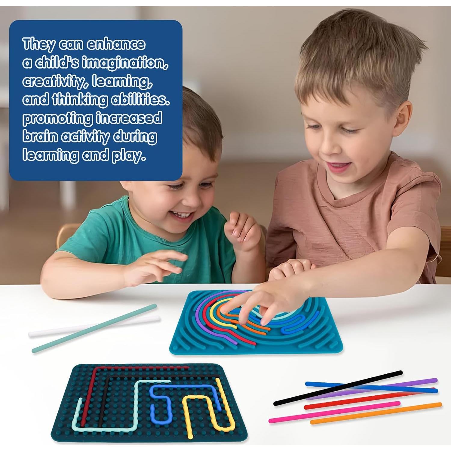 Tablero de Actividad Sensorial FIIOEOY 2PCS Verde y Azul