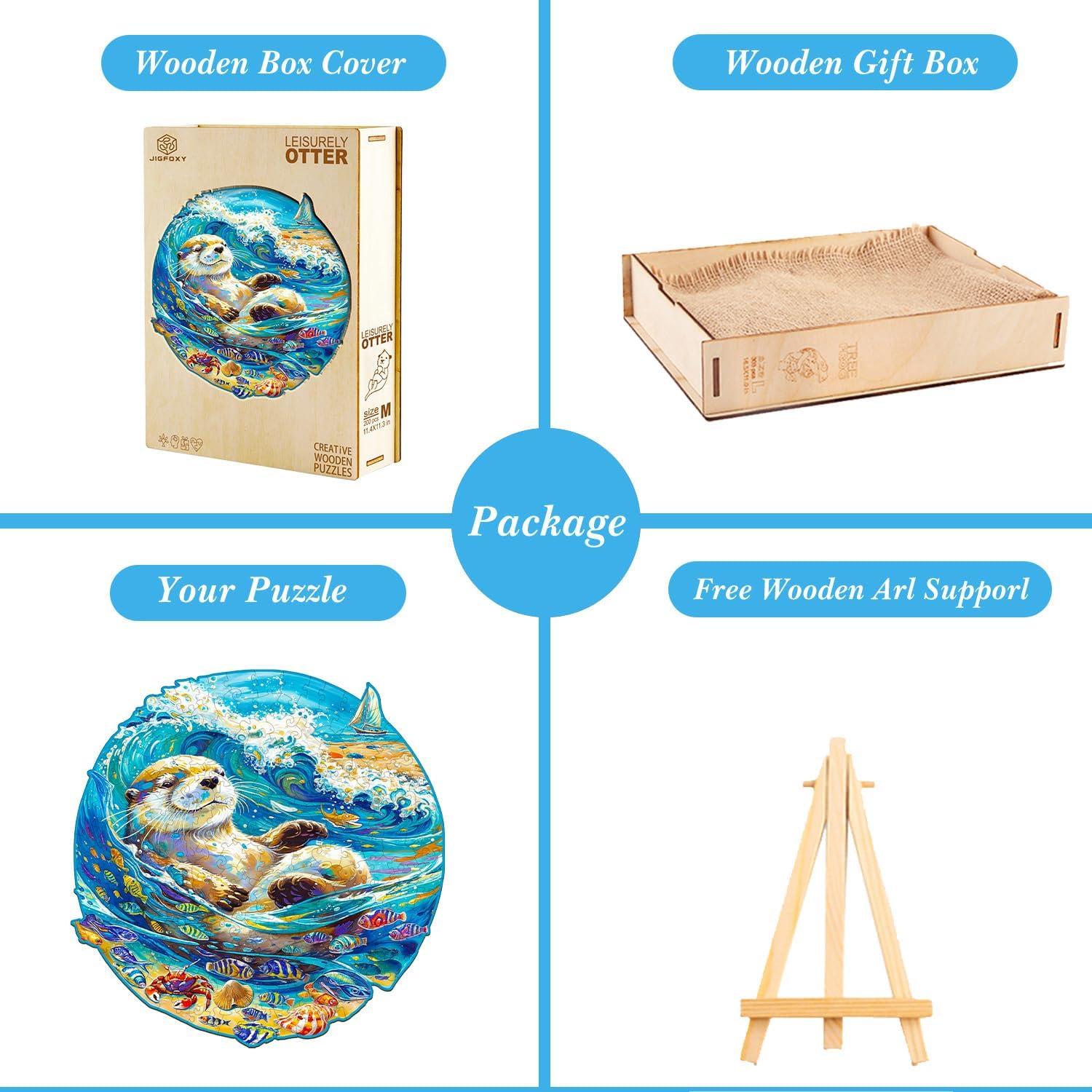 Rompecabezas de Madera Jigfoxy Nutria 100 Piezas 21.6x21.1cm