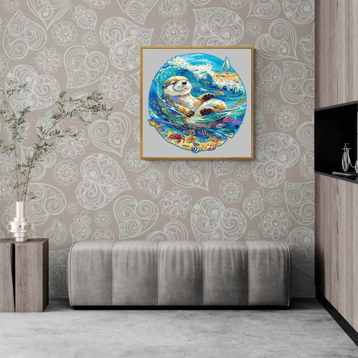 Rompecabezas de Madera Jigfoxy Nutria 100 Piezas 21.6x21.1cm