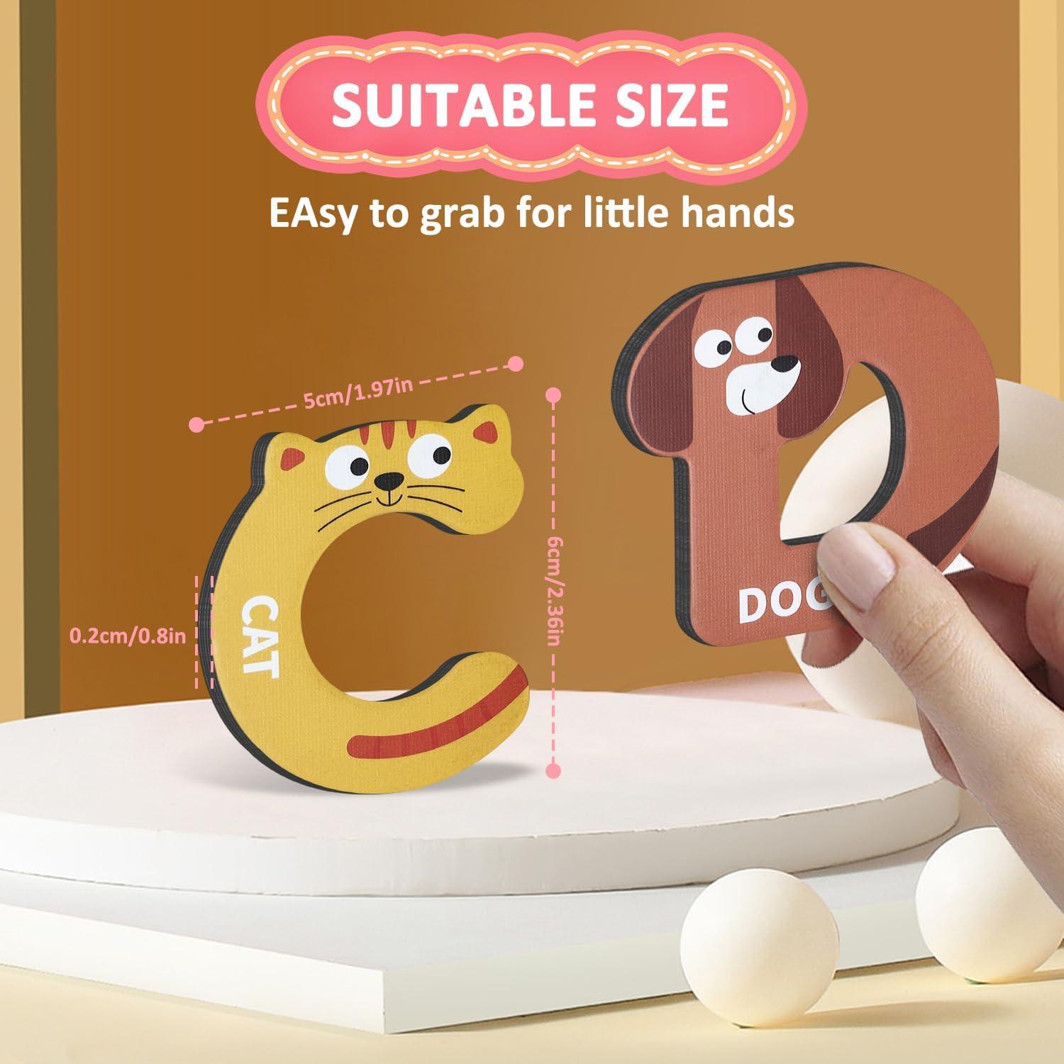 Letras Magnéticas para Niños - 26 Imán de Animales Coloridos