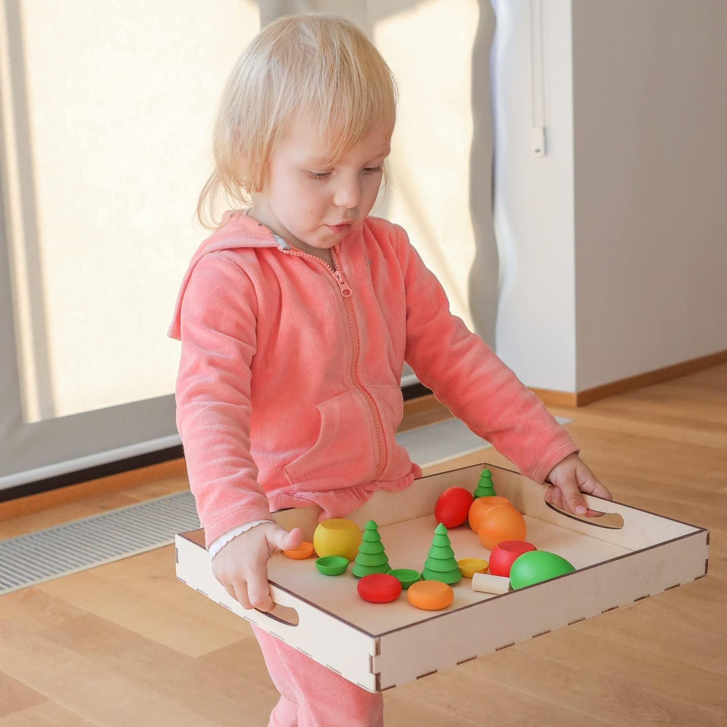 Bandeja de Clasificación Montessori Ulanik 38x28 cm para Niños 3+