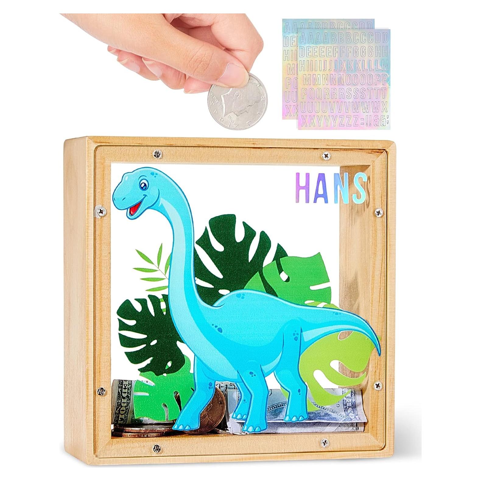 Hucha de Madera DIY ICOSY Unicornio Dinosaurio 15x15 cm