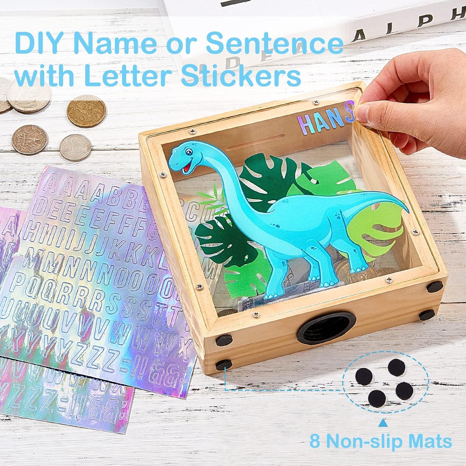 Hucha de Madera DIY ICOSY Unicornio Dinosaurio 15x15 cm