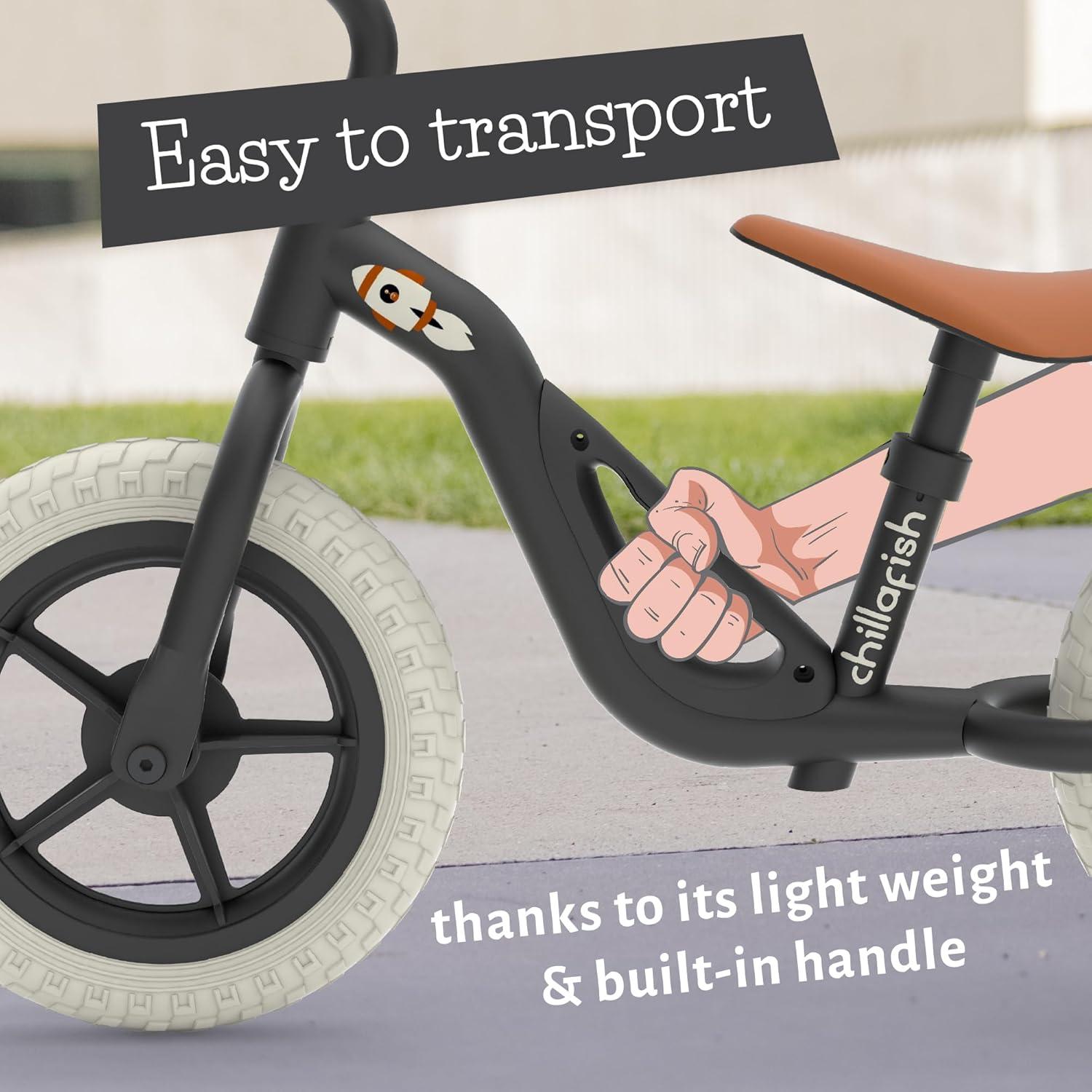 Bicicleta de Equilibrio Chillafish Charlie 10" Negra Ajustable