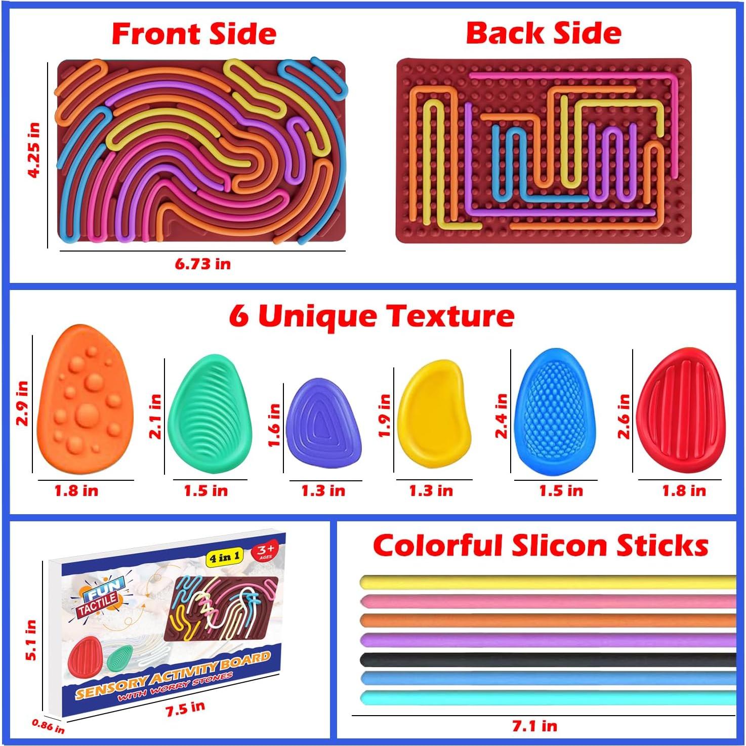 Tablero Sensorial de Silicona FUN TACTILE con 6 Piedras Texturizadas