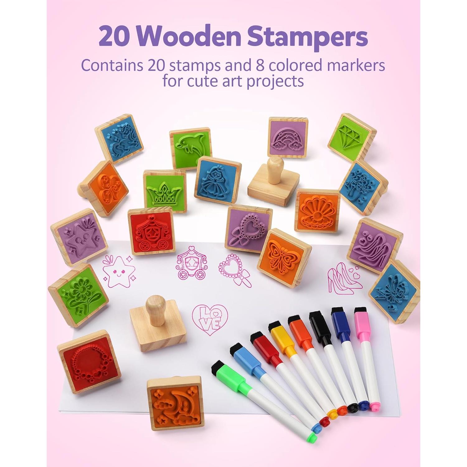 Juego de Sellos de Animales de Madera Coogam - 20 Piezas para Manualidades