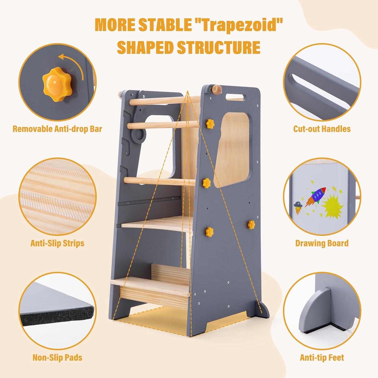 Torre de Pie Ajustable Gewitt para Niños Pequeños - Antideslizante