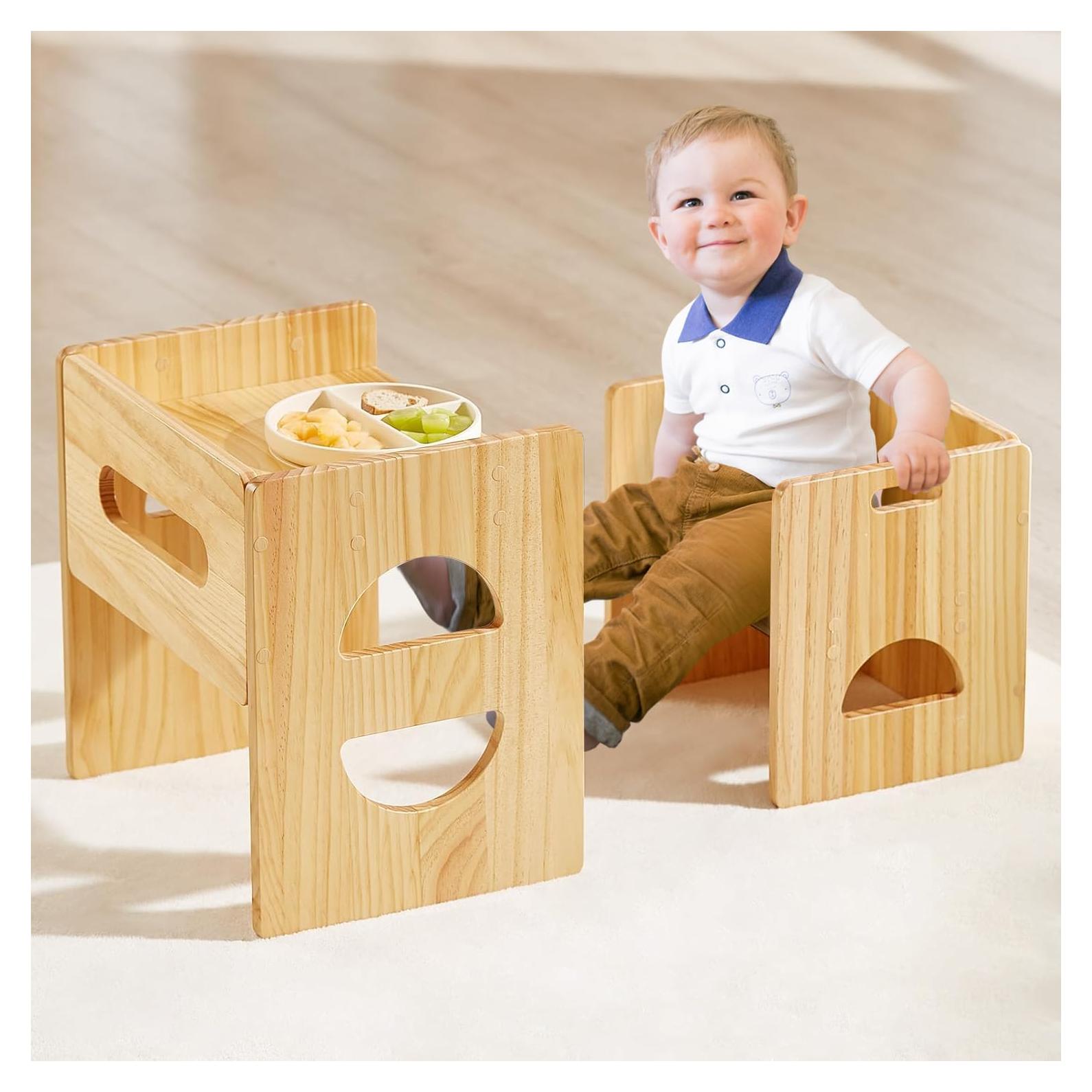 Conjunto de Mesa y Silla Montessori FUNLIO Ajustable Natural