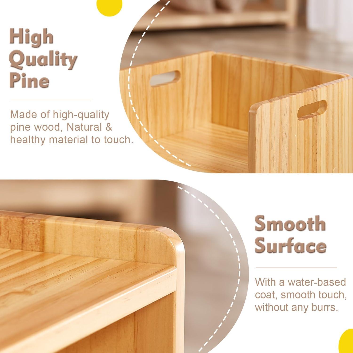 Conjunto de Mesa y Silla Montessori FUNLIO Ajustable Natural