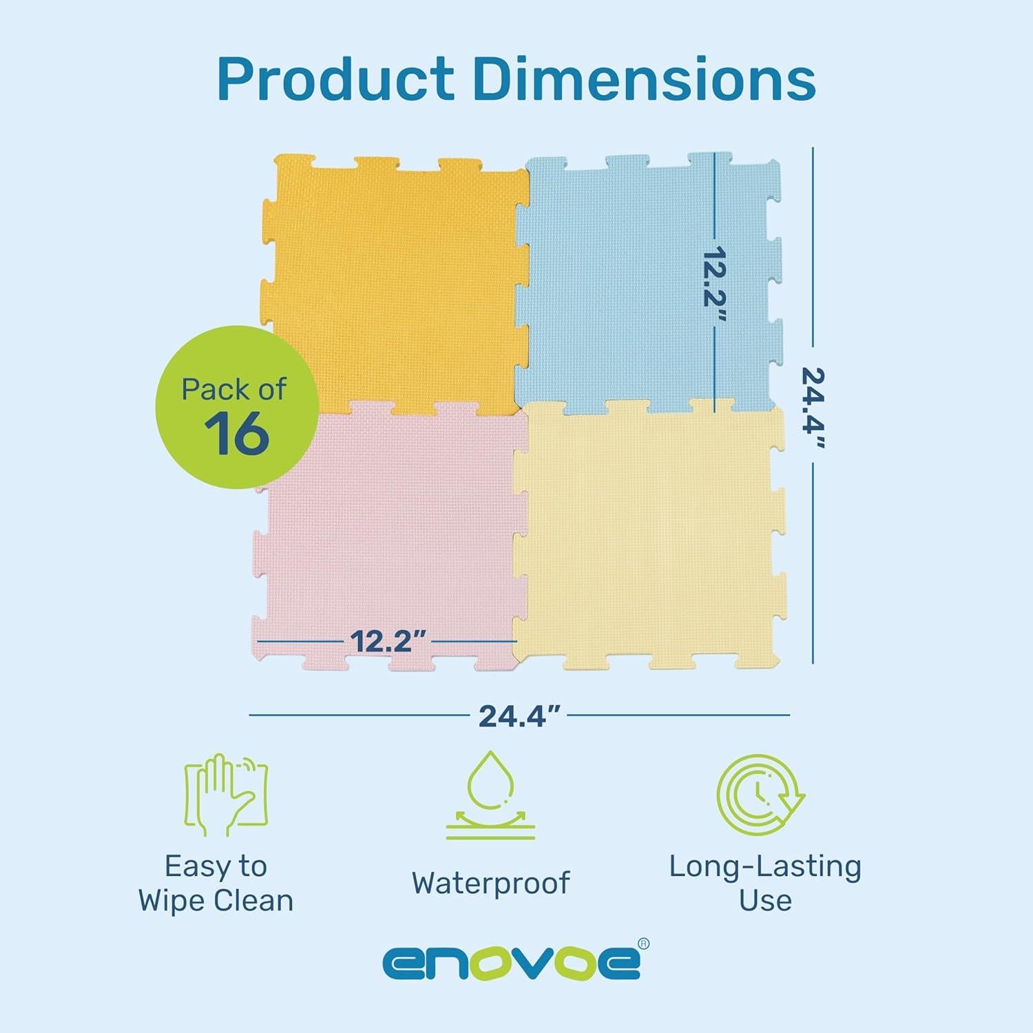 Alfombrillas de Espuma Interconectables Enovoe 16 Piezas 30.48cm