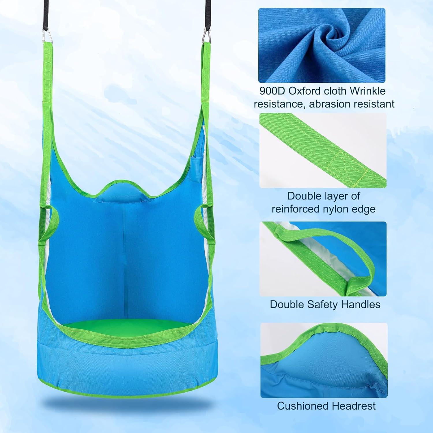 Silla Columpio Pod YAERSI Azul 900D para Niños con Luces LED