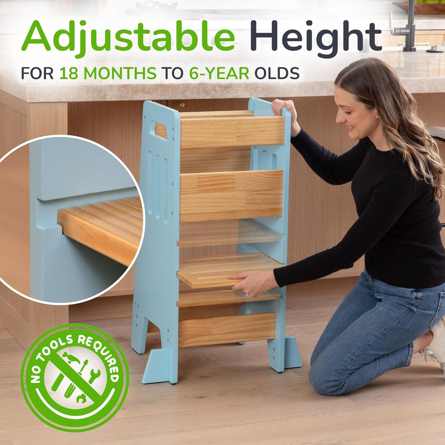 Torre para Niños Ocodile Azul con 3 Alturas Ajustables