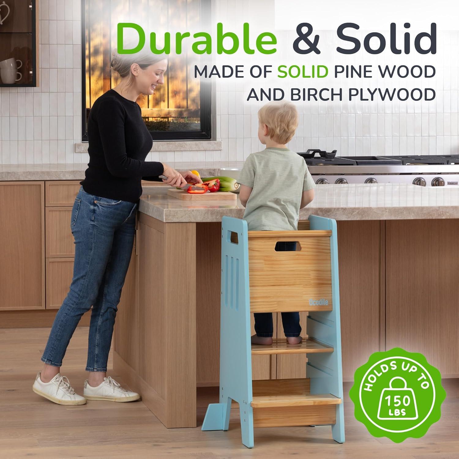 Torre para Niños Ocodile Azul con 3 Alturas Ajustables