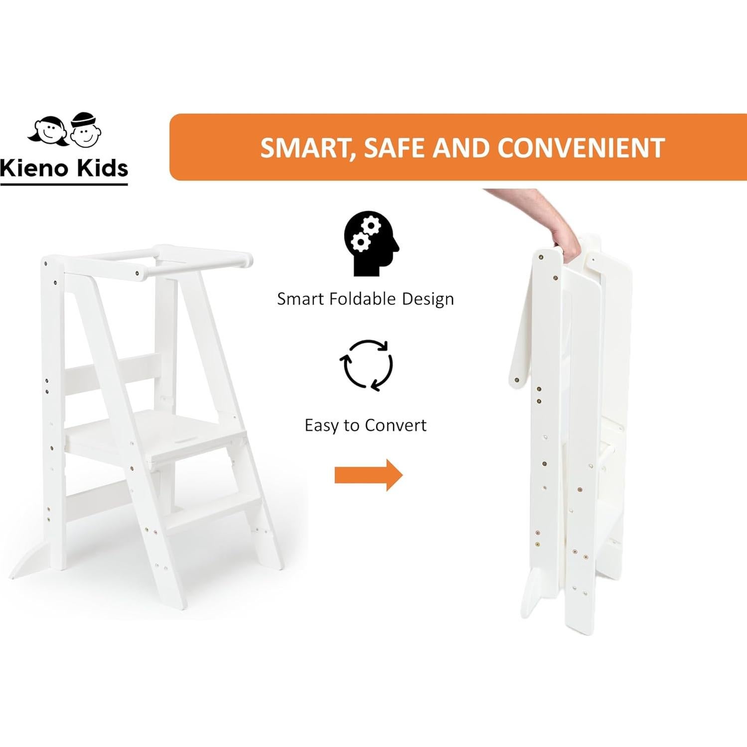 Taburete Plegable para Niños Kieno Kids Blanco 91.4 cm