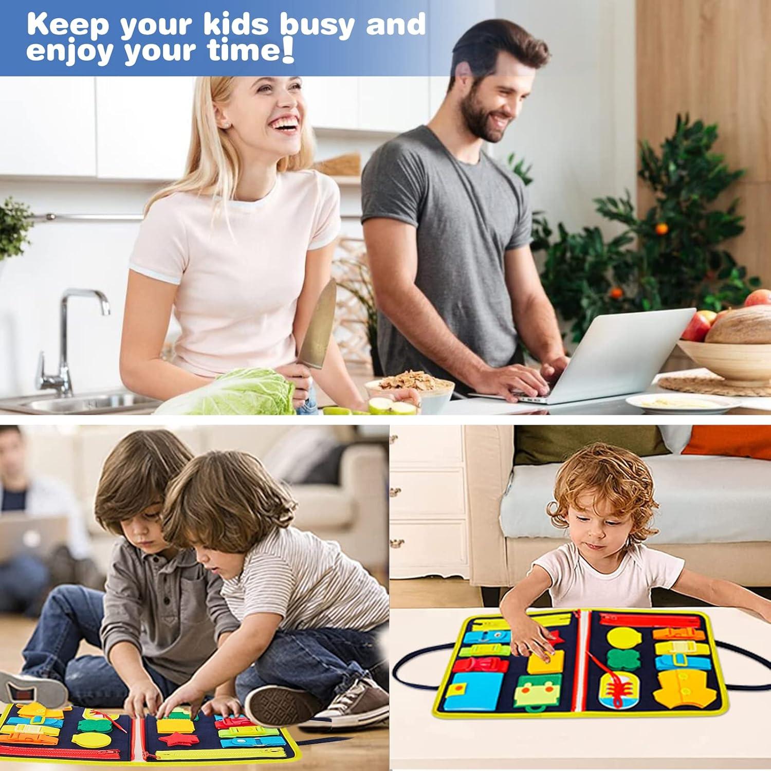 Tablero Ocupado Montessori MORNOR Azul 74 Actividades 1-4 Años