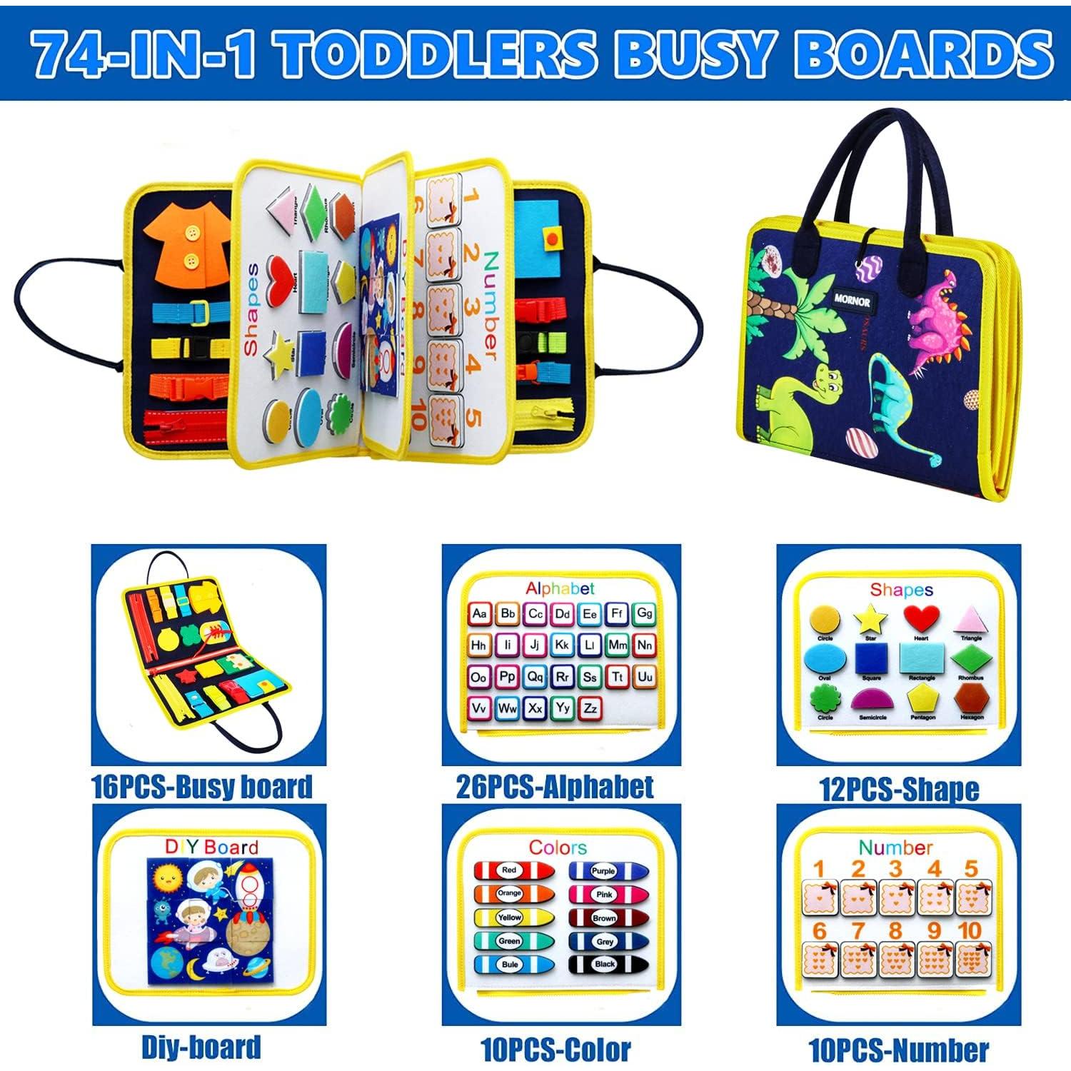 Tablero Ocupado Montessori MORNOR Azul 74 Actividades 1-4 Años