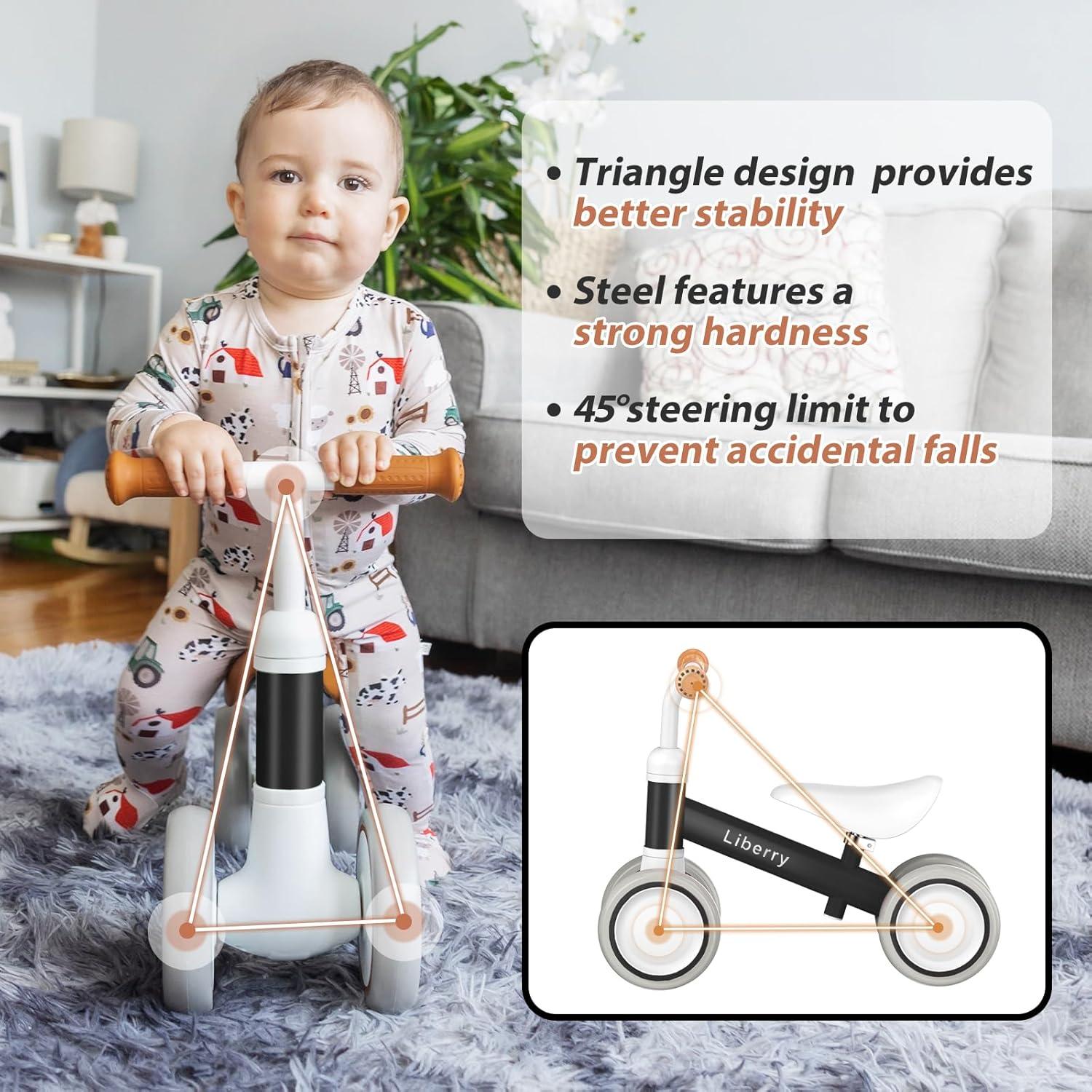 Bicicleta de Equilibrio Liberry Negra para Niños 12-24 Meses