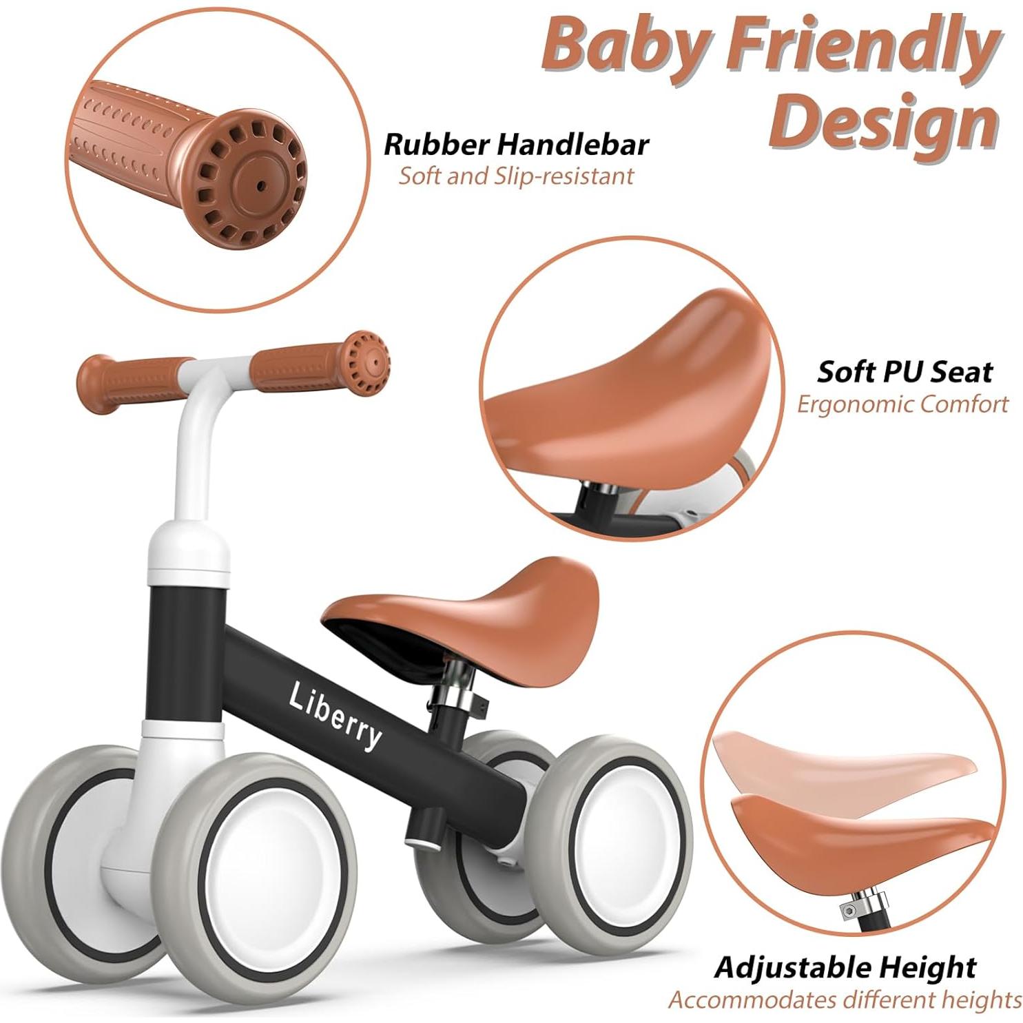 Bicicleta de Equilibrio Liberry Negra para Niños 12-24 Meses