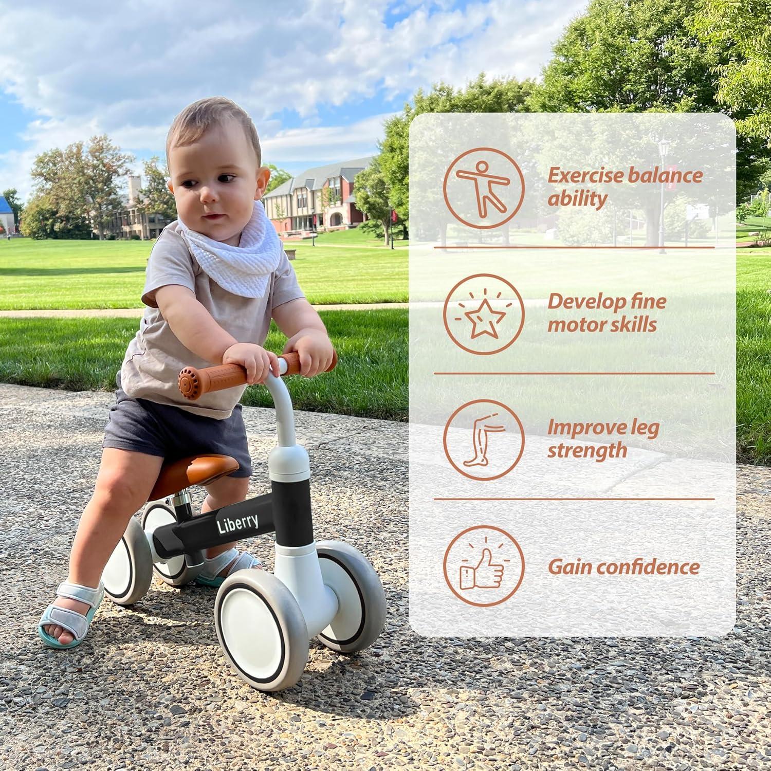 Bicicleta de Equilibrio Liberry Negra para Niños 12-24 Meses