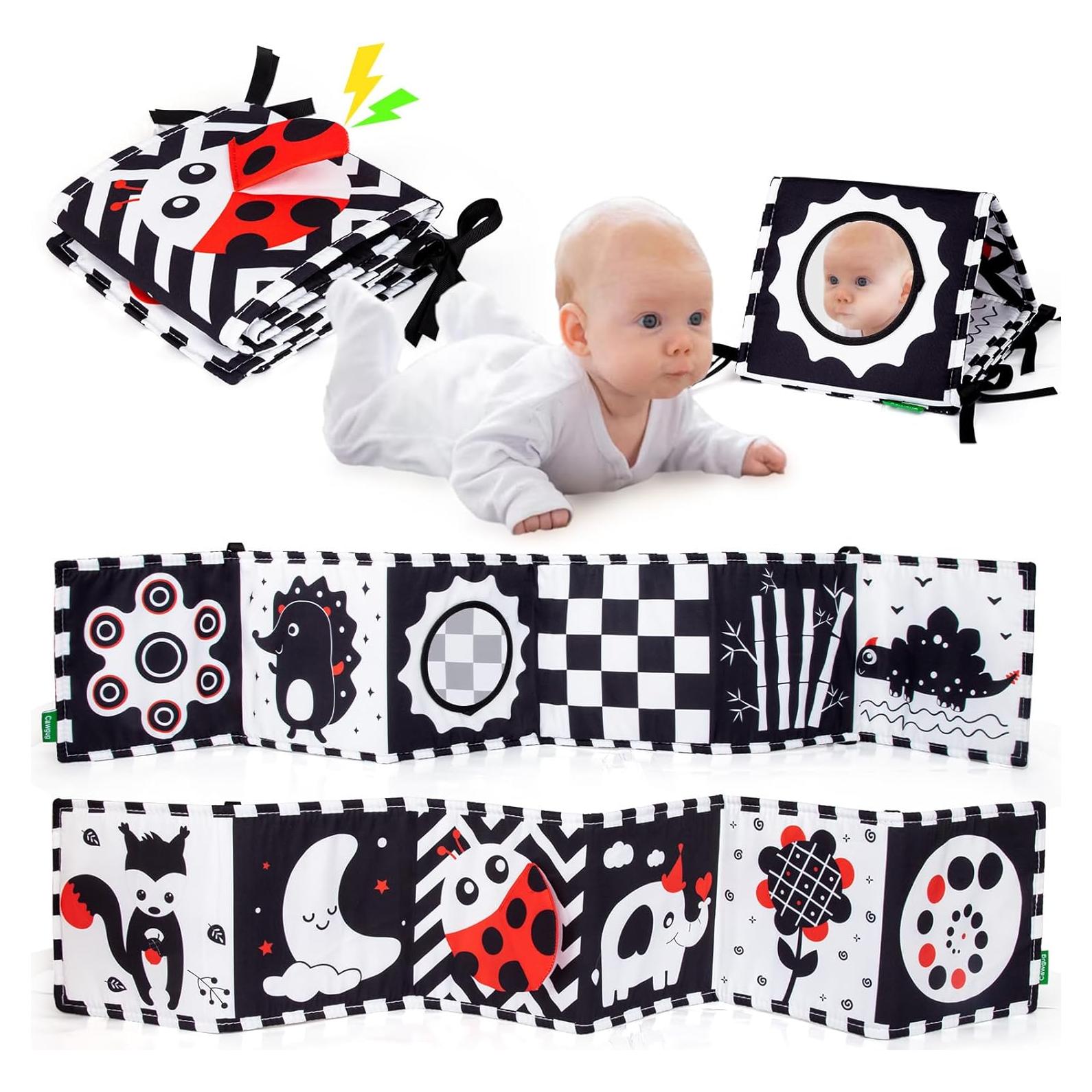 Libro Suave para Bebés Cawgug en Blanco y Negro 0-12 Meses