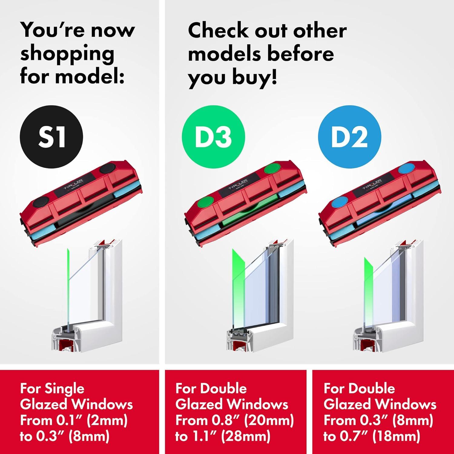 Limpiador de Ventanas Magnético Tyroler Glider S-1 0.1-0.3"