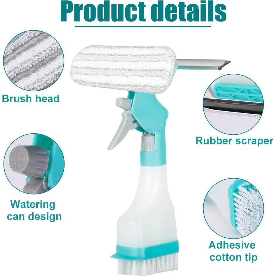 Kit de Limpieza de Ventanas DONGKER 4 en 1 con Spray y Microfibra