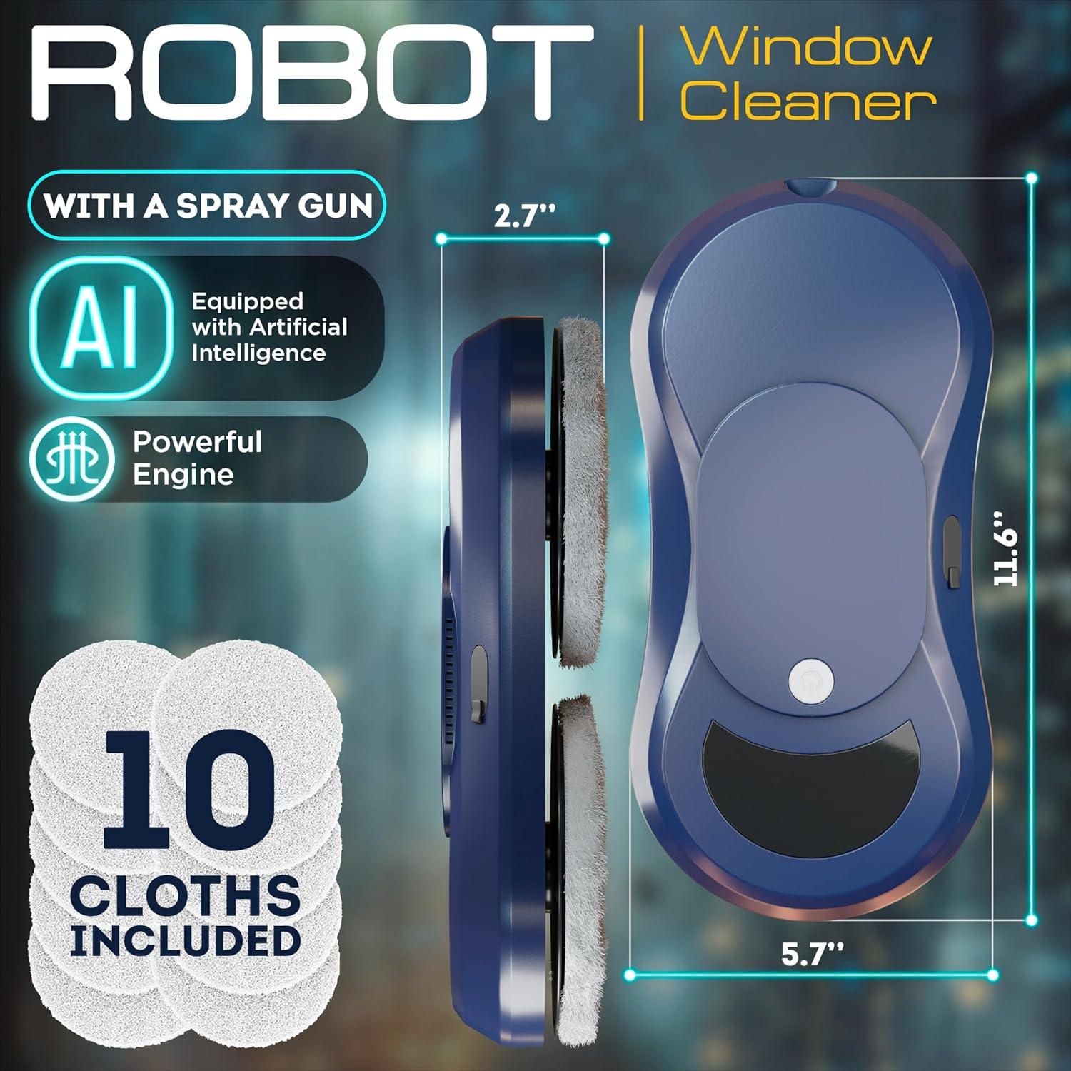 Robot Limpiador de Ventanas Automático APQ Supply W250 29.5x14.5cm