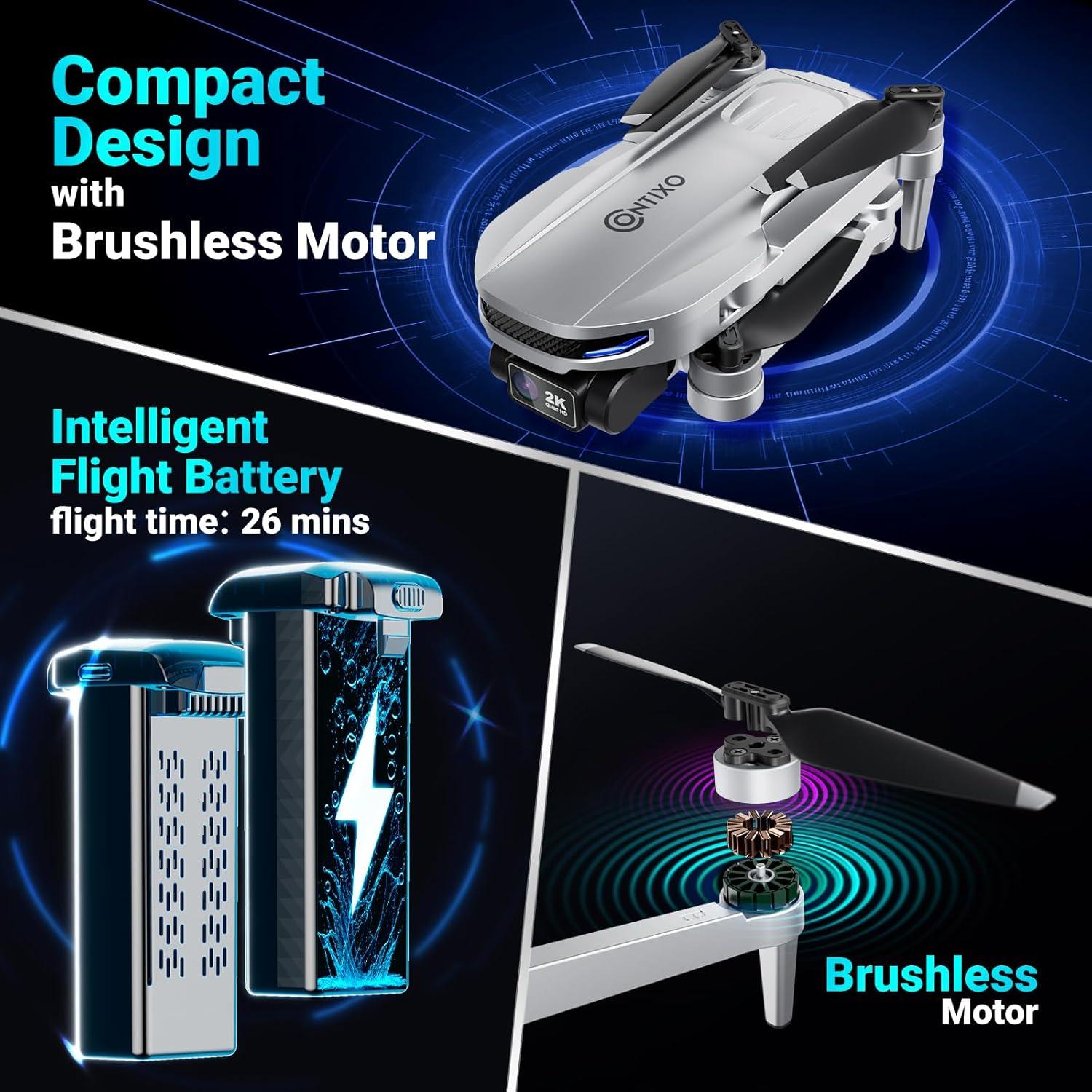 Dron GPS Contixo F28A Plegable 2K Cámara 26 Min Vuelo