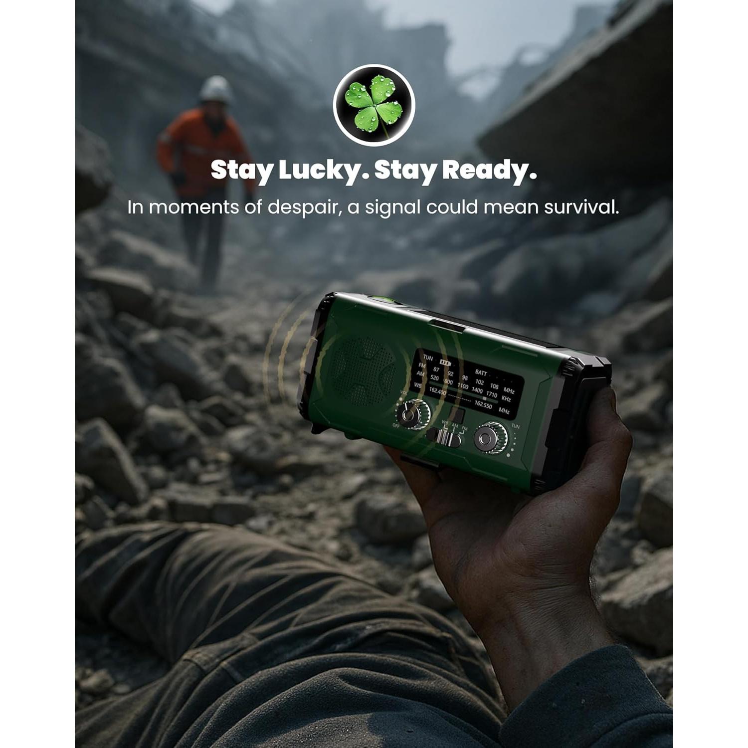 Radio Meteorológica de Emergencia PLOOHT con Batería 10000mAh